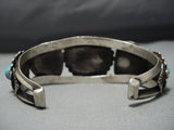 Rare Vintage Navajo Natural Turquoise Sterling Silver Native American Jewelry Bracelet-Nativo Arts