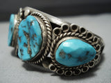 Rare Vintage Navajo Natural Turquoise Sterling Silver Native American Jewelry Bracelet-Nativo Arts