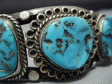 Rare Vintage Navajo Natural Turquoise Sterling Silver Native American Jewelry Bracelet-Nativo Arts