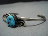 Rare Vintage Navajo Old Sb Turquoise Sterling Silver Native American Jewelry Bracelet-Nativo Arts