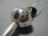 Rare Vintage Navajo Squash Bead Sterling Silver Necklace Old Native American Jewelry-Nativo Arts