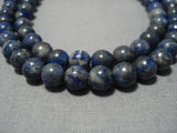 Rare Vintage Navajo Sterling Silver Lapis Native American Necklace Old-Nativo Arts