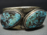 Rare Vintage Navajo Sterling Silver Native American Jewelry Huge Turquoise Bracelet-Nativo Arts
