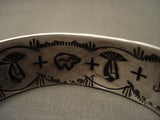 Rare Vintage Navajo 'Triple Technique' Navajo Turquoise Native American Jewelry Silver Bracelet-Nativo Arts