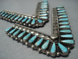 Rare!! Vintage Navajo Turquoise Sterling Native American Jewelry Silver Collar Protectors Tips-Nativo Arts