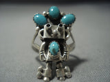 Rare Vintage Navajo Turquoise Sterling Native American Jewelry Silver Ring-Nativo Arts