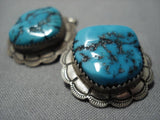 Rare Vintage Navajo Turquoise Sterling Silver Native American Cufflinks Old-Nativo Arts