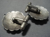 Rare Vintage Navajo Turquoise Sterling Silver Native American Cufflinks Old-Nativo Arts