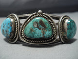 Rare Vintage Navajo Turquoise Sterling Silver Native American Jewelry Bracelet-Nativo Arts
