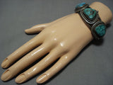 Rare Vintage Navajo Turquoise Sterling Silver Native American Jewelry Bracelet-Nativo Arts