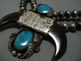 Rare Vintage Navajo Turquoise Sterling Silver Native American Jewelry Necklace Old-Nativo Arts