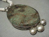 Rare Vintage Santo Domingo/ Navajo Royston Turquoise Native American Jewelry Silver Necklace Old-Nativo Arts