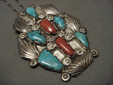 Rare Vintage Zuni Dfan Simplicio Turquoise Native American Jewelry Silver Necklace-Nativo Arts