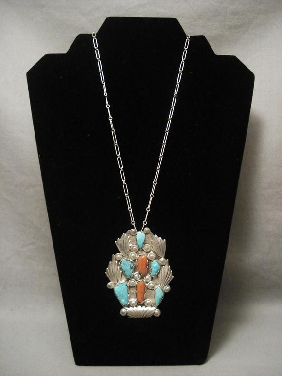 Rare Vintage Zuni Dfan Simplicio Turquoise Native American Jewelry Silver Necklace-Nativo Arts