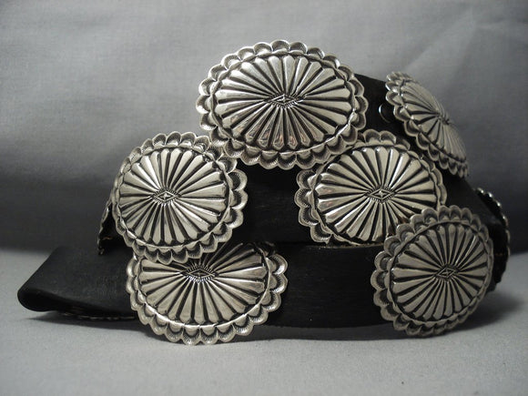 Rare Vintage Zuni Leo Martza Sterling Native American Jewelry Silver Concho Belt Old-Nativo Arts