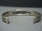Rare Vintage Zuni Rectangular Lapis Sterling Silver Ramon Cunyate Bracelet-Nativo Arts