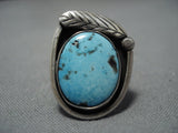 Rare Vintage Zuni Sky Blue Turquoise Sterling Silver Ring Old Native American Jewelry-Nativo Arts