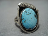 Rare Vintage Zuni Sky Blue Turquoise Sterling Silver Ring Old Native American Jewelry-Nativo Arts