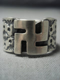 Rare Whriling Logs Bo Reeves Vintage Navajo Sterling Native American Jewelry Silver Ring Old-Nativo Arts