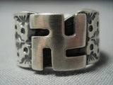 Rare Whriling Logs Bo Reeves Vintage Navajo Sterling Native American Jewelry Silver Ring Old-Nativo Arts