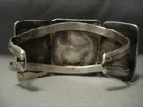 Rare Wide Vintage Navajo Old Inlay 106 Grams Turquoise Native American Jewelry Silver Bracelet-Nativo Arts
