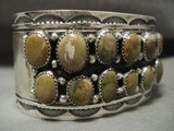 Rare Wide Vintage Navajo Royston Turquoise Native American Jewelry Silver Bracelet Old Pawn-Nativo Arts