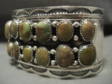 Rare Wide Vintage Navajo Royston Turquoise Native American Jewelry Silver Bracelet Old Pawn-Nativo Arts