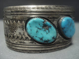 Rare Yazzie Vintage Navajo Native American Jewelry jewelry Turquoise Sterling Silver Bracelet Old-Nativo Arts