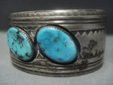 Rare Yazzie Vintage Navajo Native American Jewelry jewelry Turquoise Sterling Silver Bracelet Old-Nativo Arts
