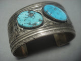 Rare Yazzie Vintage Navajo Native American Jewelry jewelry Turquoise Sterling Silver Bracelet Old-Nativo Arts