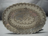 Rare1930's Whirling Logs Sterling Silver Native American Jewelry Ashtray-Nativo Arts