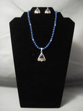 Rarest Lapis Lazuli In The World Native American Jewelry Silver Navajo Necklace-Nativo Arts