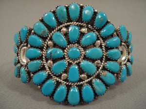 Real Turquoise (watch For Fakes) Vintage Navajo Native American Jewelry Silver Bracelet-Nativo Arts