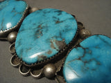 Really Big Really Old Vintage Navajo Bisbee Turquoise Native American Jewelry Silver Pin-Nativo Arts