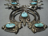 Red Mountain Turquoise Vintage Native American Navajo Sterling Silver Squash Blossom Necklace-Nativo Arts