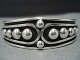 Remarkable Modernistic Native American Jewelry Navajo Jonny Nez Sterling Silver Bracelet-Nativo Arts