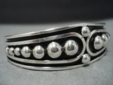 Remarkable Modernistic Native American Jewelry Navajo Jonny Nez Sterling Silver Bracelet-Nativo Arts
