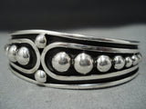 Remarkable Modernistic Native American Jewelry Navajo Jonny Nez Sterling Silver Bracelet-Nativo Arts