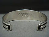 Remarkable Modernistic Native American Jewelry Navajo Jonny Nez Sterling Silver Bracelet-Nativo Arts