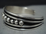 Remarkable Modernistic Native American Jewelry Navajo Jonny Nez Sterling Silver Bracelet-Nativo Arts