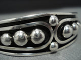Remarkable Modernistic Native American Jewelry Navajo Jonny Nez Sterling Silver Bracelet-Nativo Arts