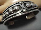 Remarkable Modernistic Native American Jewelry Navajo Jonny Nez Sterling Silver Bracelet-Nativo Arts