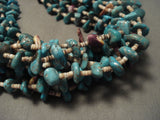 Remarkable Modernistic Navajo Native American Jewelry jewelry 'Tight Weave' Persian Turquoise Necklace-Nativo Arts