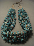 Remarkable Modernistic Navajo Native American Jewelry jewelry 'Tight Weave' Persian Turquoise Necklace-Nativo Arts