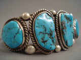 Remarkable Modernistic Navajo Turquoise Sterling Native American Jewelry Silver Bracelet Cuff-Nativo Arts