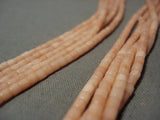Remarkable Navajo Pink Coral Heishi Native American Jewelry Silver Necklace-Nativo Arts