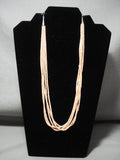 Remarkable Navajo Pink Coral Heishi Native American Jewelry Silver Necklace-Nativo Arts
