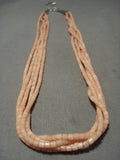 Remarkable Navajo Pink Coral Heishi Native American Jewelry Silver Necklace-Nativo Arts
