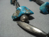 Remarkable Vintage Native American Jewelry Navajo Turquoise Sterling Silver Necklace Old-Nativo Arts