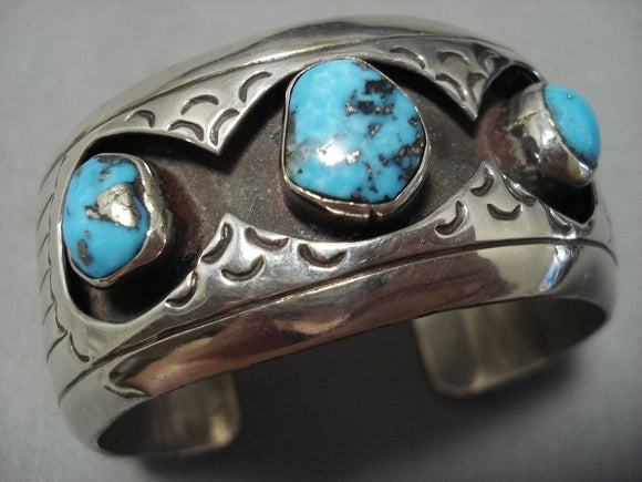 Turquoise Sterling Southwestern Statement Vintage Cuff Bracelet – Thea Grant